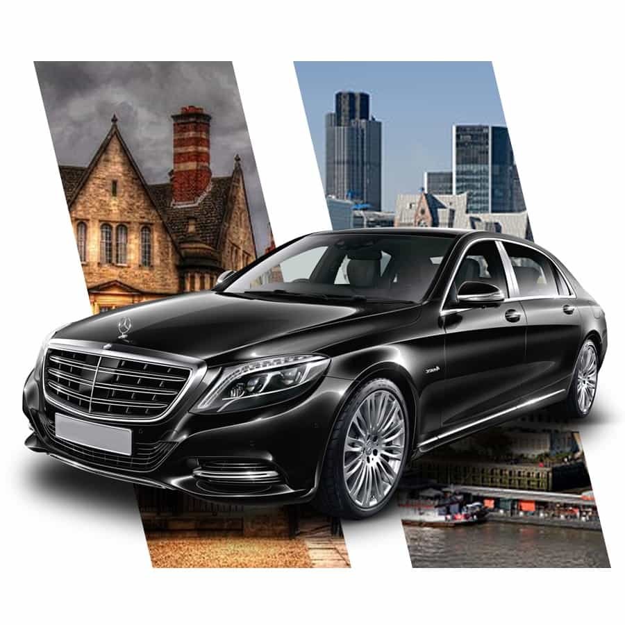 Luxury private car hire with a professional chauffeur in Farnborough, UK